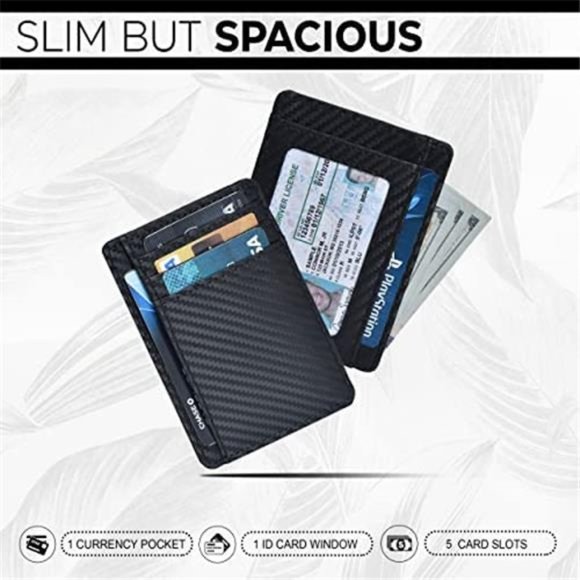 Minimalist Wallets for Men & Women RFID Front Pocket Leather Card Holder - Picture 7 of 7